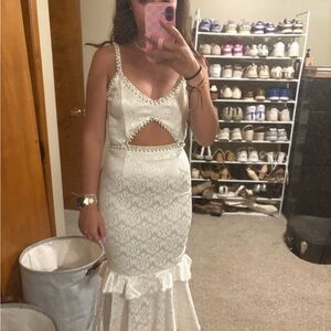 V. Chapman White Bodycon Spaghetti Strap Dress